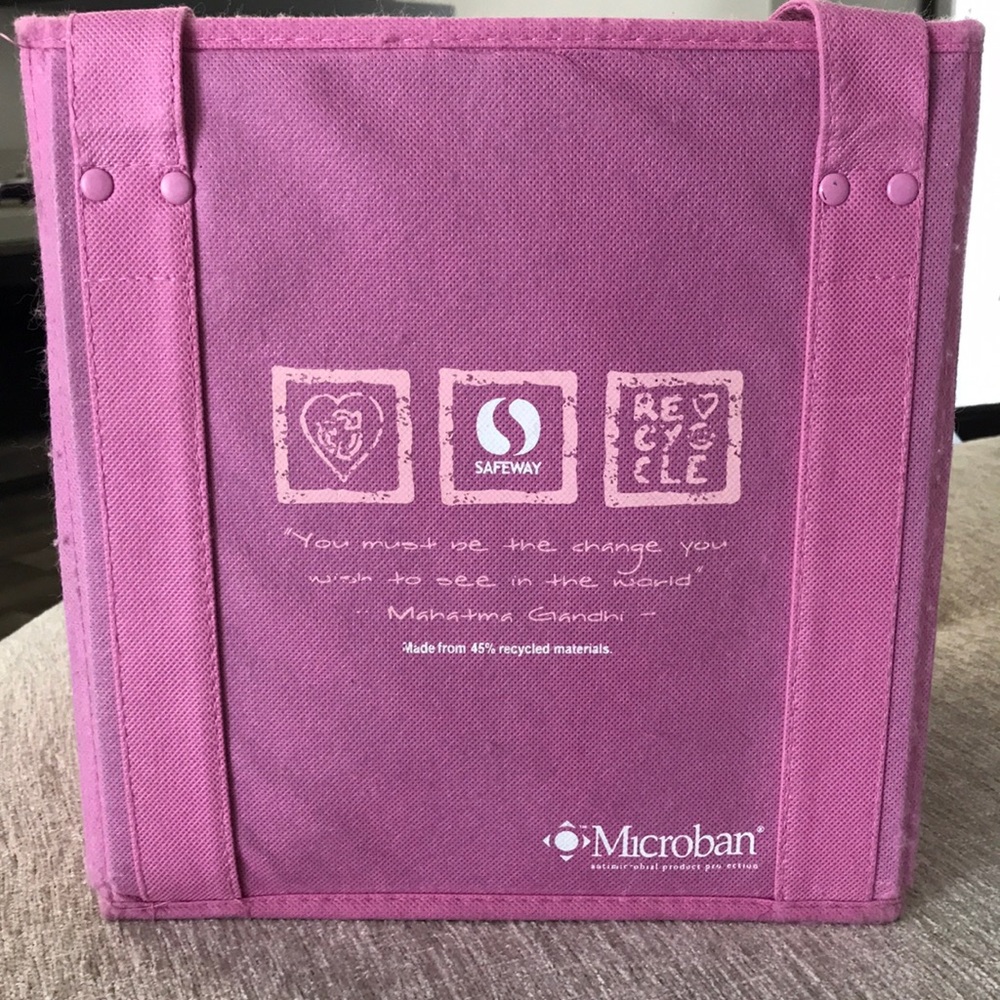 Safeway Microban Reusable Pink Grocery Bag